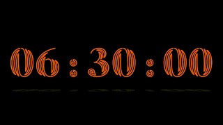 6 Hour and 30 Minute Countdown Timer with Alarm & Chapters - Neon - Orange