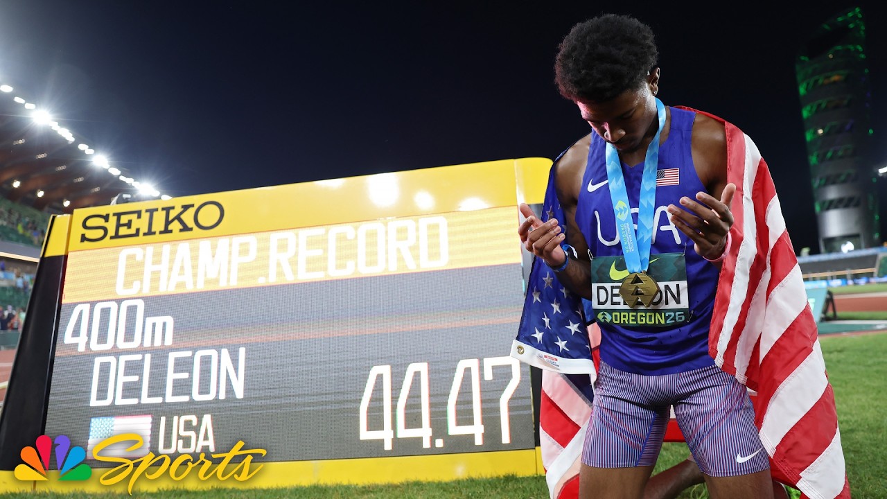 Jayden DeLeon STUNS Quincy Wilson with CHAMPIONSHIP RECORD to earn 400m U20 gold | NBC Sports