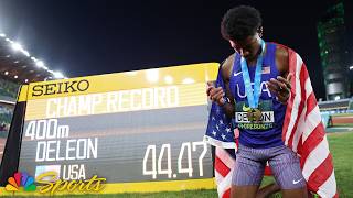 Jayden DeLeon STUNS Quincy Wilson with CHAMPIONSHIP RECORD to earn 400m U20 gold | NBC Sports