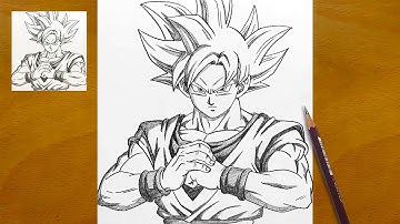 Drawing Goku Super Saiyan God (Dragon Ball) | Step by Step Drawing