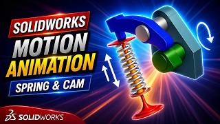Spring & Camshaft Motion Animation | SOLIDWORKS Tutorial