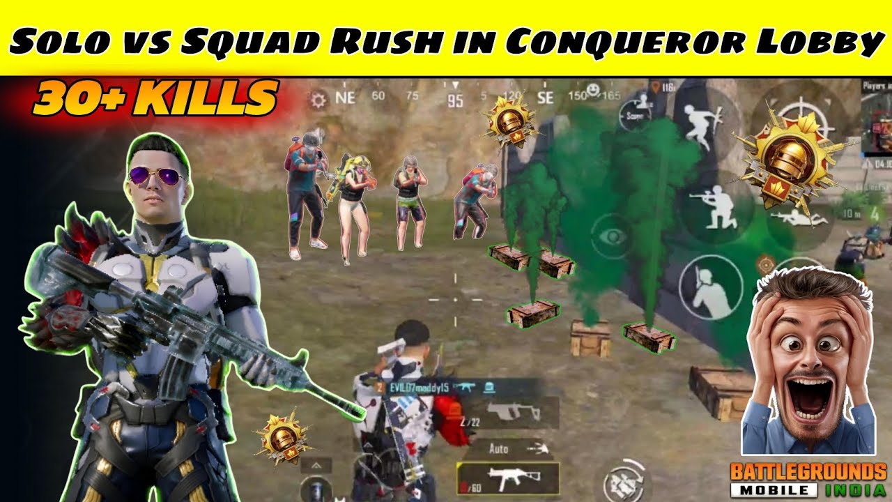 Day - 21 SOLO vs SQUAD RUSH GAMEPLAY IN CONQUEROR LOBBY | UNBELIEVABLE ...