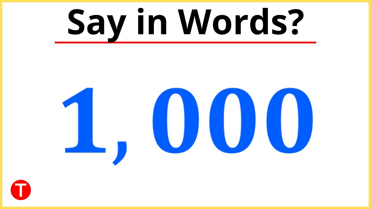 What is 1000 in Words? (1000 meaning and spelling) - YouTube