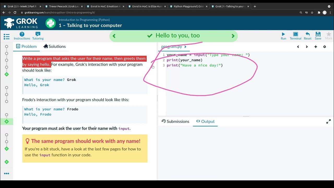 Grok Tutorial - Running a program - YouTube