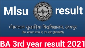MLSU B.A 3rd Years result 2021 How to download result of Mlsu udaipur in Hindi Mobile me kaise dekhe