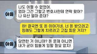(썰극장)남편 장례 치르고 집에 왔더니 축하 파티를 하고 있는 아들 부부 왜 이렇게 늦게 왔어요 빨리 제 몫 재산 주세요 며느리는 집 계약했다며 날짜까지 통보하는데 눈물나는 한방을