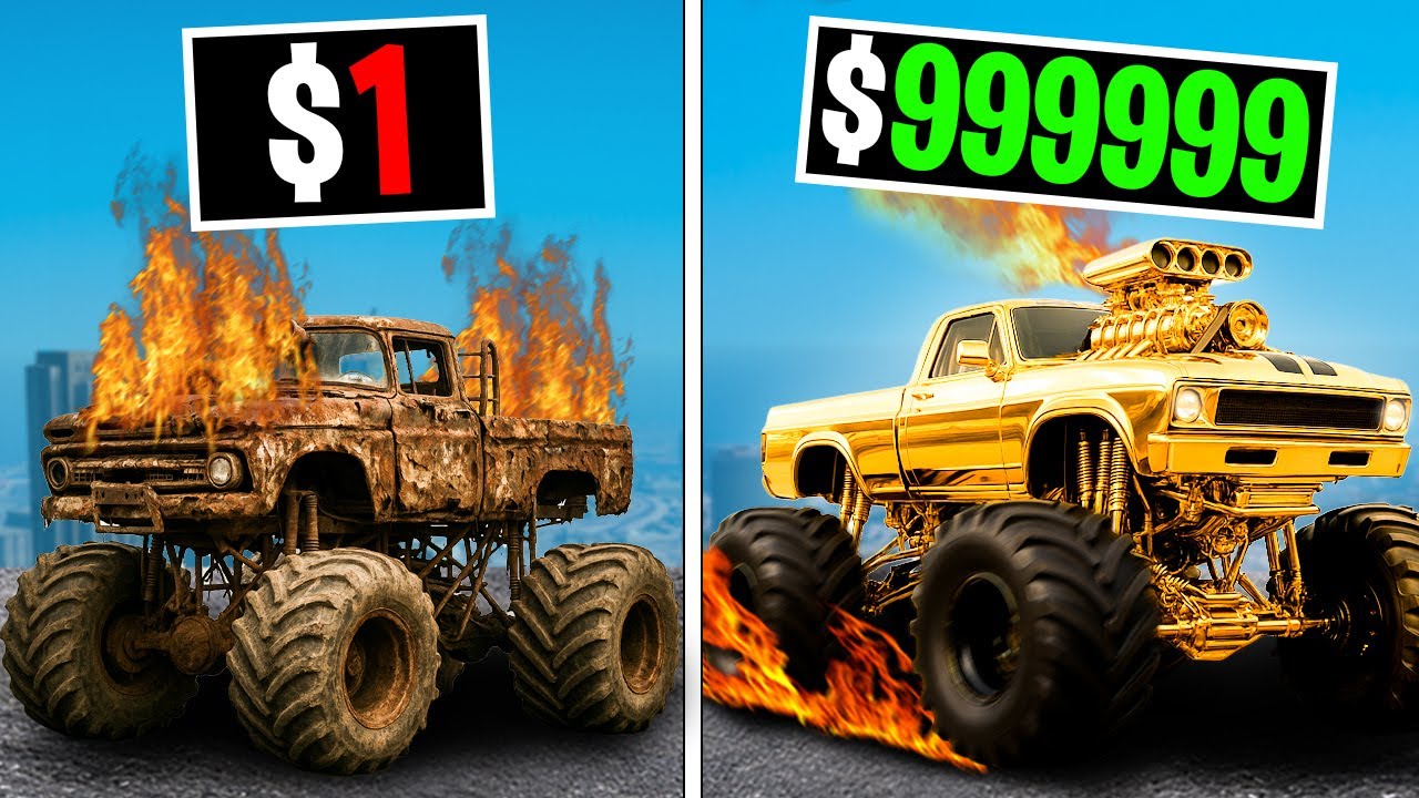 Upgrading 100 Monster Trucks on GTA 5