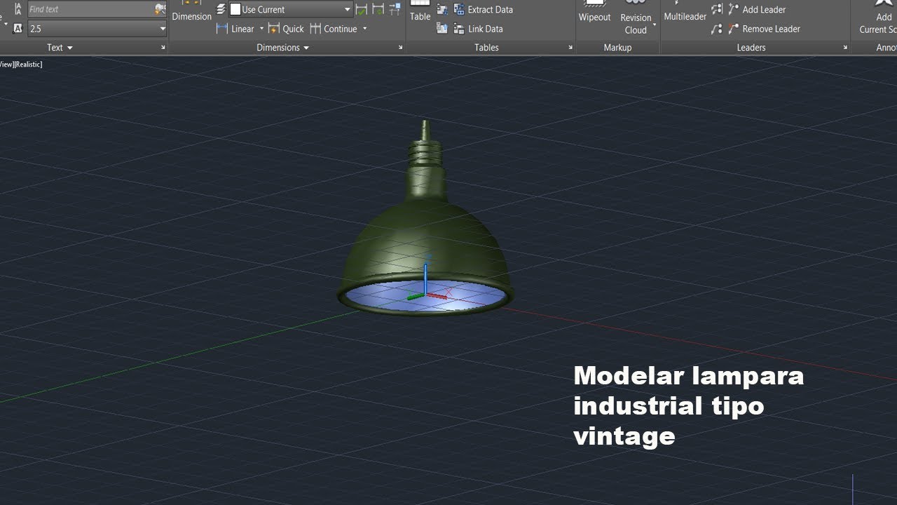 Autocad modelado lampara vintage YouTube