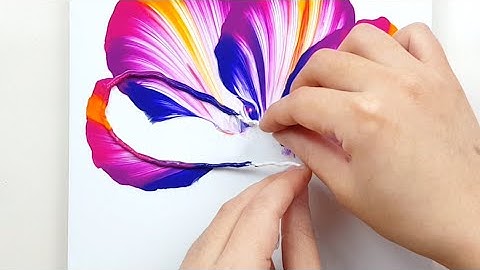 (346) How to paint gradient color petal | String pull technique | Fluid acrylic | Designer Gemma77