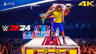 WWE 2K24 - Cristiano Ronaldo Vs Leo Messi In Ambulance Match On PS5™ [4K60]