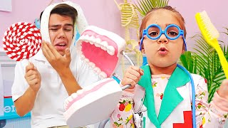 Мия показывает Артему почему очень важно чистить зубы 🦷 Мия Настя и Артем