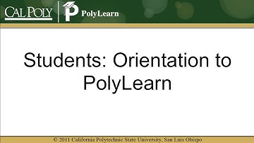Students: Orientation to PolyLearn