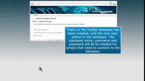 How to setup a database using the MySQL Database Wizard in cPanel