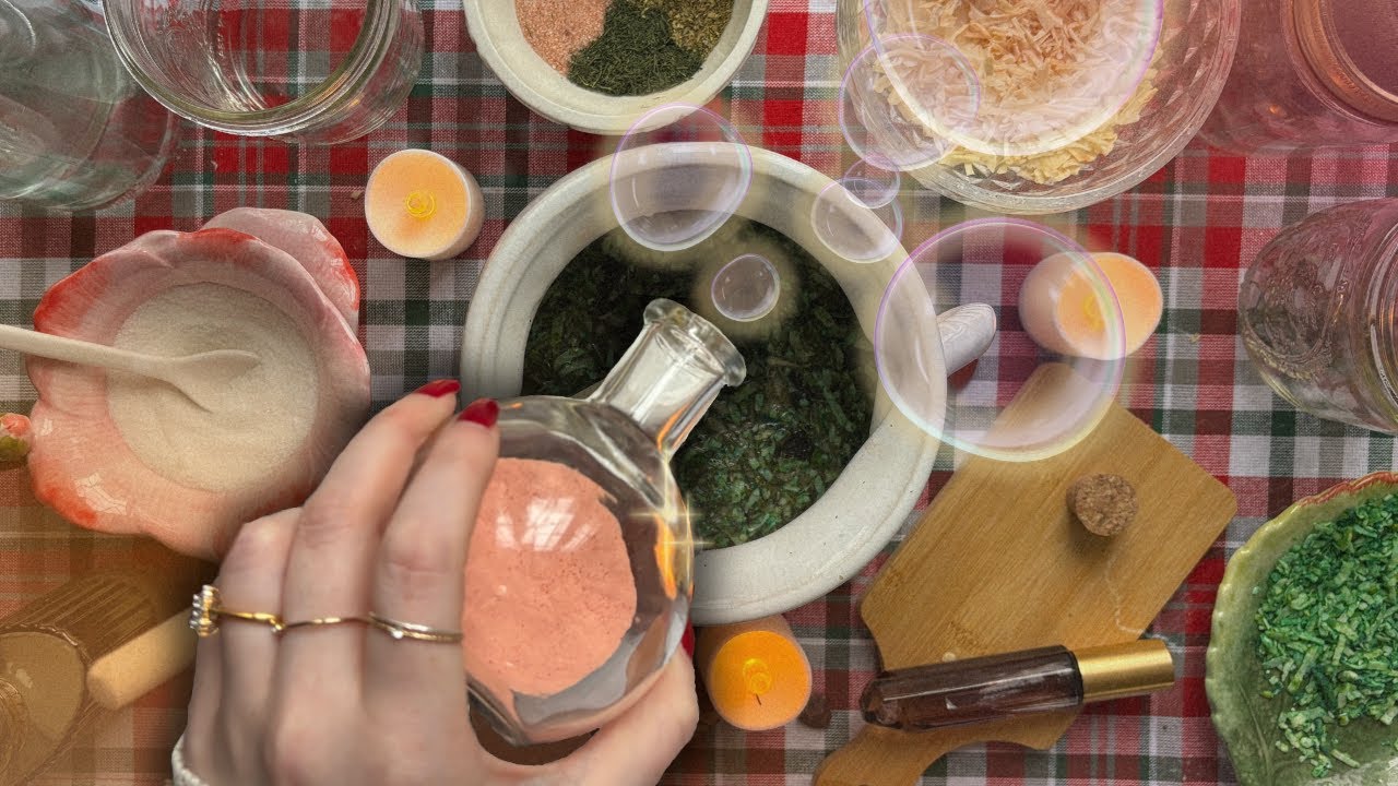 ASMR Gentle Witch Brews You a Comforting Potion 🧪 🫧 (baking soda, mortar & pestle, bubbling sounds)