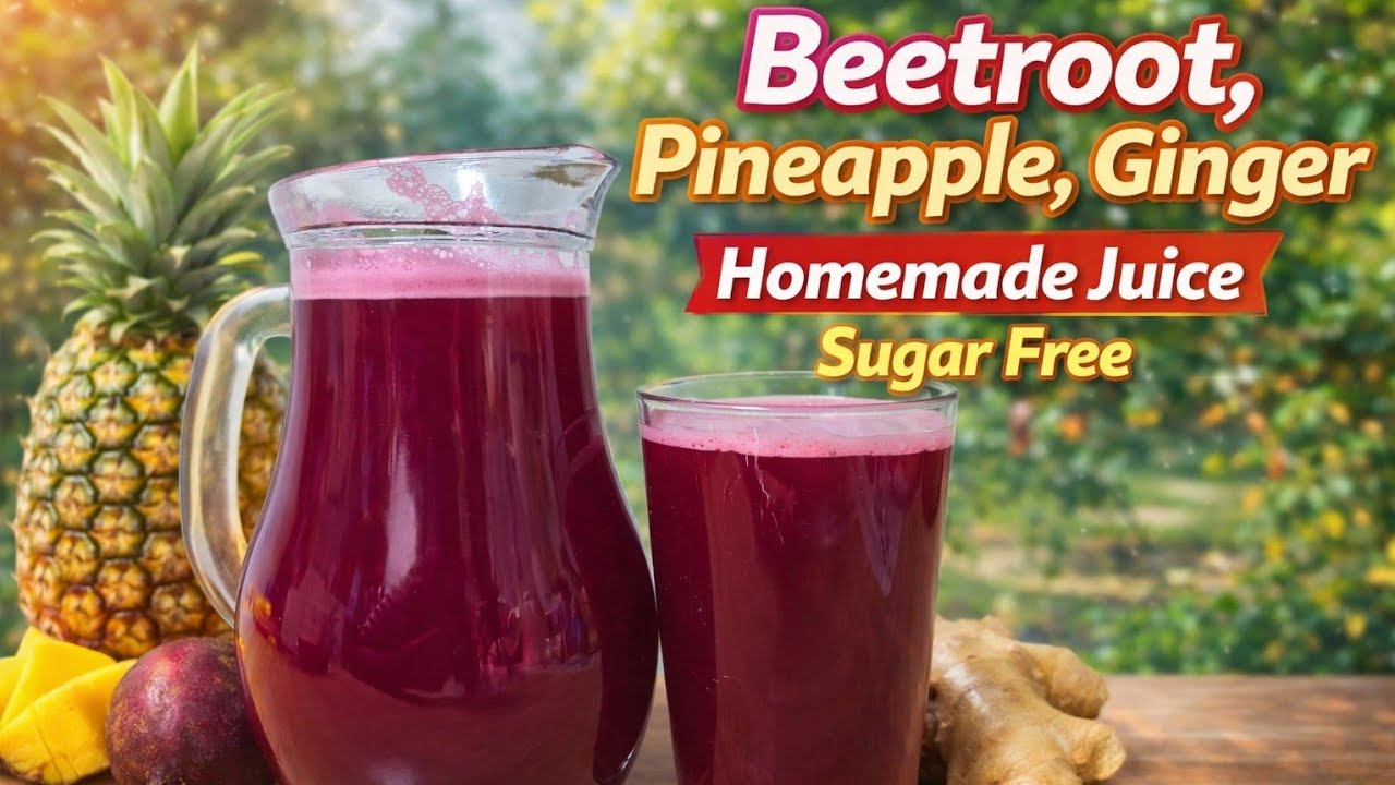 How to Make Beetroot, Pineapple & Ginger Juice | Sugar-Free Homemade Healthy Juice