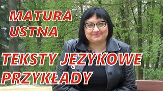 75. Matura z polskiego: Teksty językowe na maturę ustną.