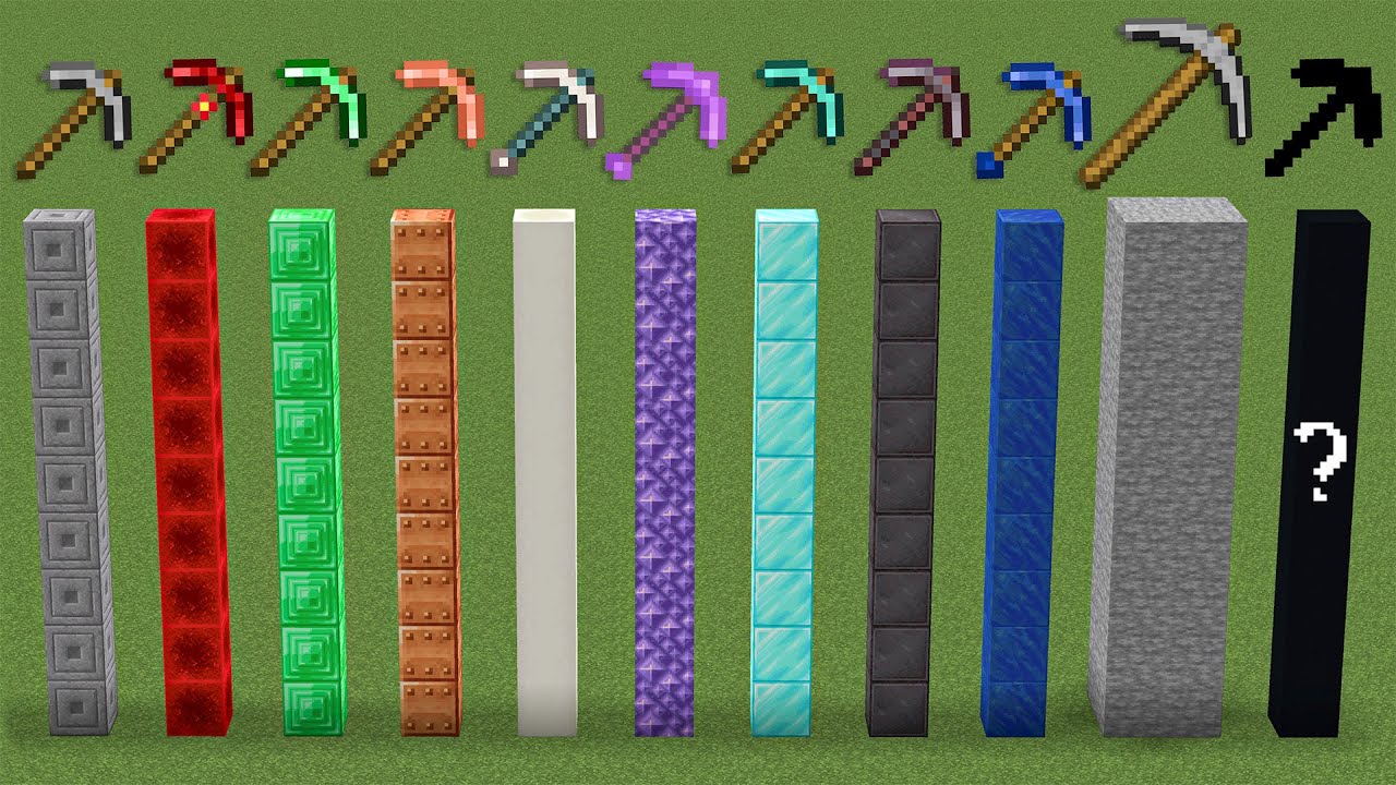 which pickaxe is faster in minecraft experiment