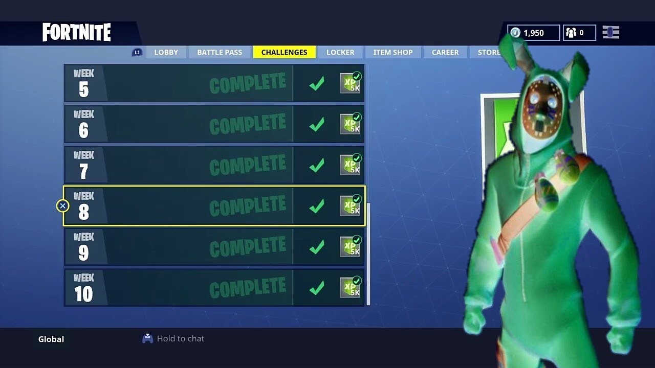 what happents when you complete all 10 weeks in fortnite season 4 - do you get anything for completing all challenges in fortnite