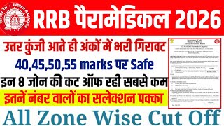 RRB PARAMEDICAL CUT OFF 2026 // RRB PARAMEDICAL HARD SHIFT NORMALIZATION, ZONE WISE CUT OFF