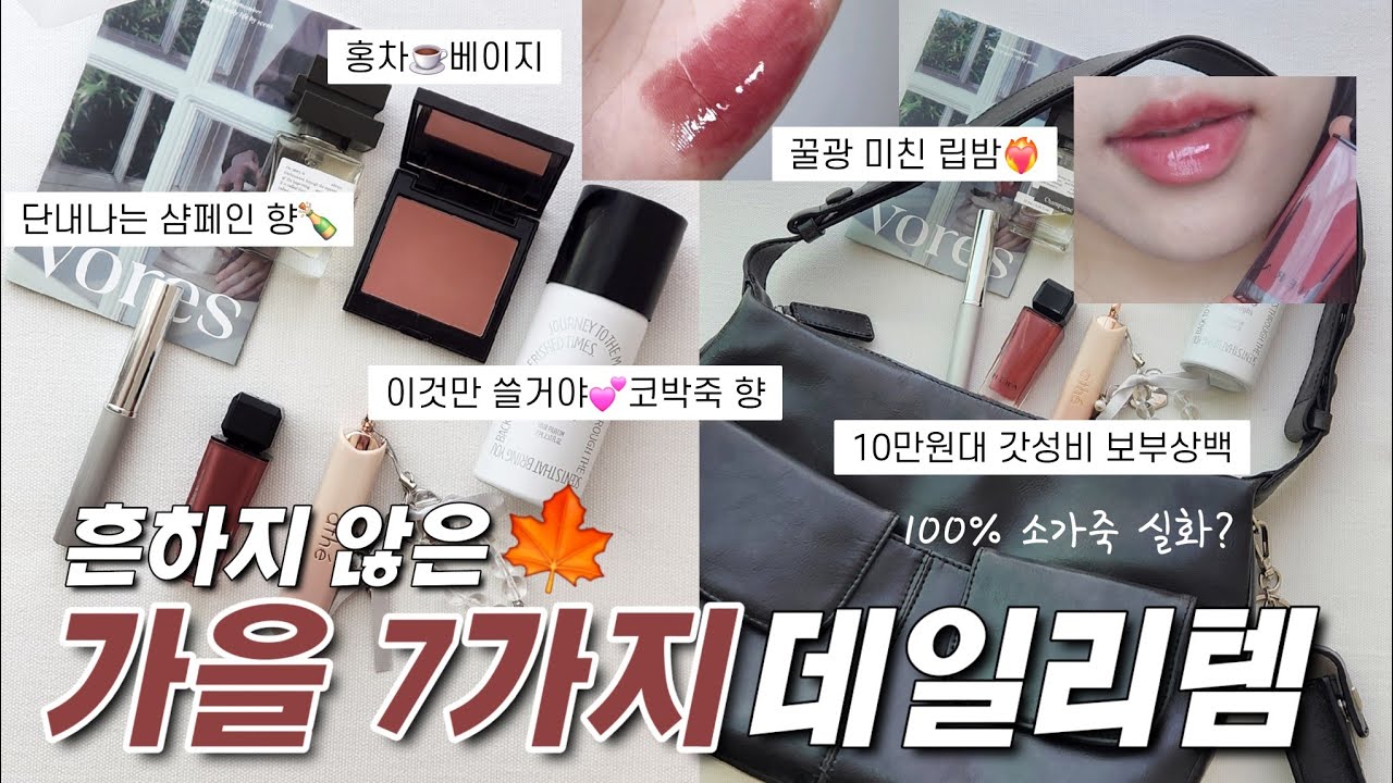 💕흔하지 않은 가을 데일리템 찾는다면?이거예요🙋‍♀️BEST 7(꿀광립, 홍차☕️베이지 블러셔, 샴페인 향수, 폭닥폭닥 머스크향, 디자이너 보부상 가방)