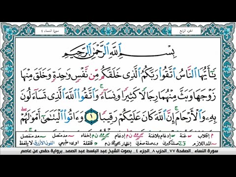سورة النساء مكتوبة Surah Al Nesaa عبد الباسط عبد الصمد Abdelbasset Abdessamad