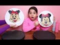 تحدي الرسم بالبان كيك !! رسمنا ميني ماوس و سمك قرش ! PANCAKE ART CHALLENG ! Minnie mouse/shark