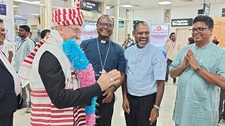 The Popes Ambassador To.india Comes To Daltonganj. He Is Welcomed At Ranchi Airport Airport