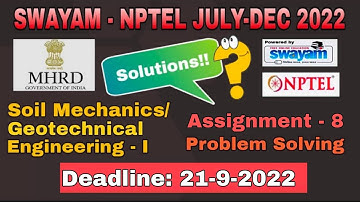 NPTEL Soil Mechanics/Geotechnical Engineering - I #assignment -8 I July-Dec 2022 Detailed Solutions