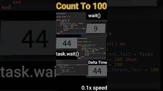 Roblox Delta Time vs wait() vs task.wait() (count to 100)