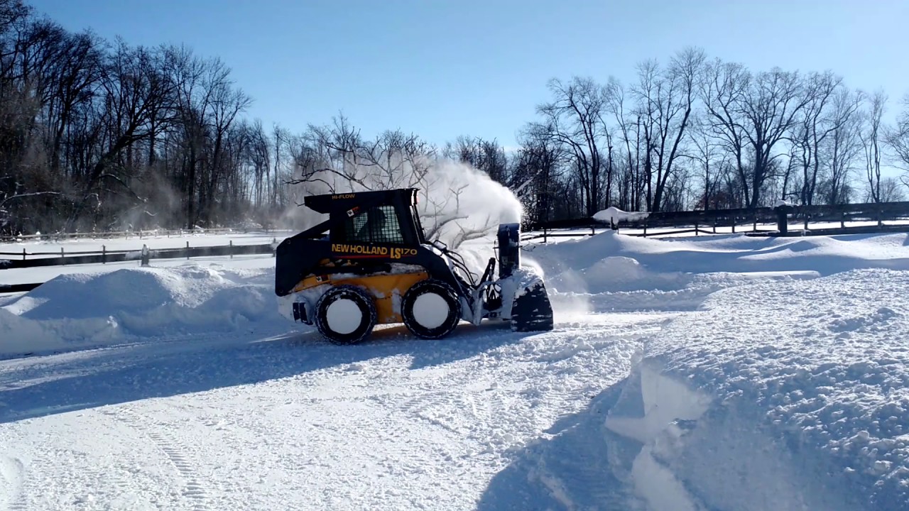 NH LS170 skid steer with snow blower YouTube