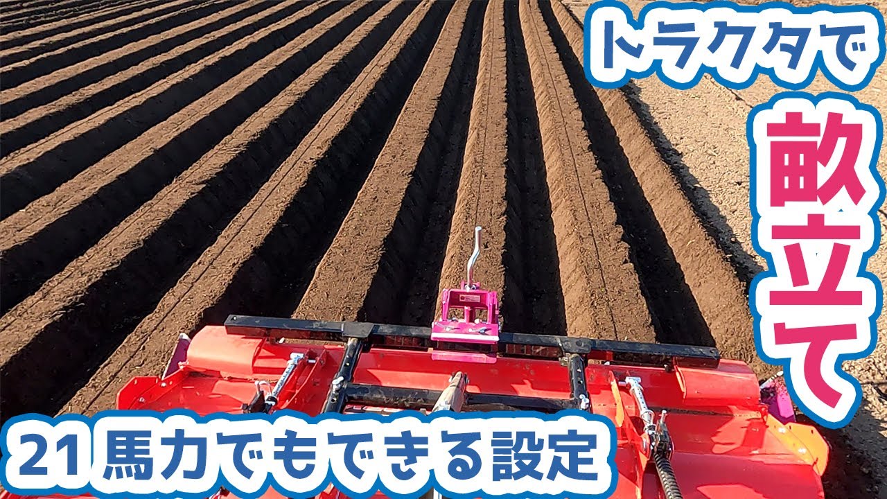 【トラクター】でブロッコリ畝立て【畝立てブラザーズ】2021/04/10