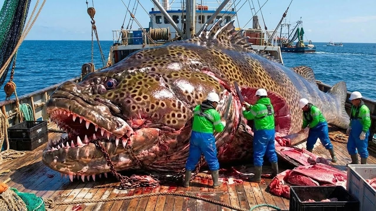 One Ton Giant Grouper Cut by Hand – Skills So Insane They Shocked the Internet