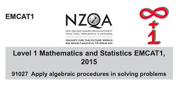 NCEA Level 1 Algebra E-MCAT 2015 - Worked Answers