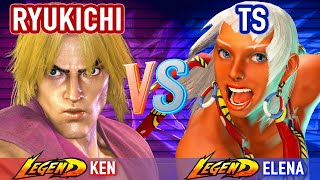SF6 ▰ RYUKICHI (Ken) vs TS (Elena) ▰ High Level Gameplay