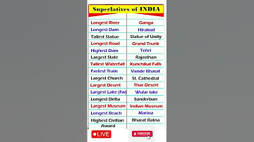 Superlatives Of INDIA 🔥🔥 // #gk #osssc #forestguard #ossc #opsc #oprb #odisha #shorts #viralvideo