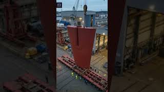 How a Giant Ship Rudder is Installed?#ship facts #rudder #rudderinstallation #engineering #megaships