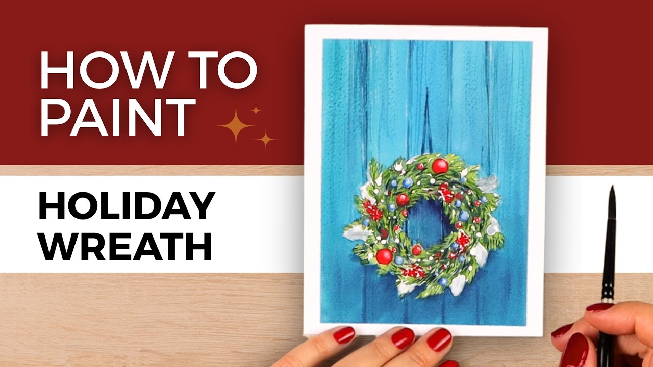 Paint this EASY Holiday Wreath with Watercolor Step by Step | Holiday ...