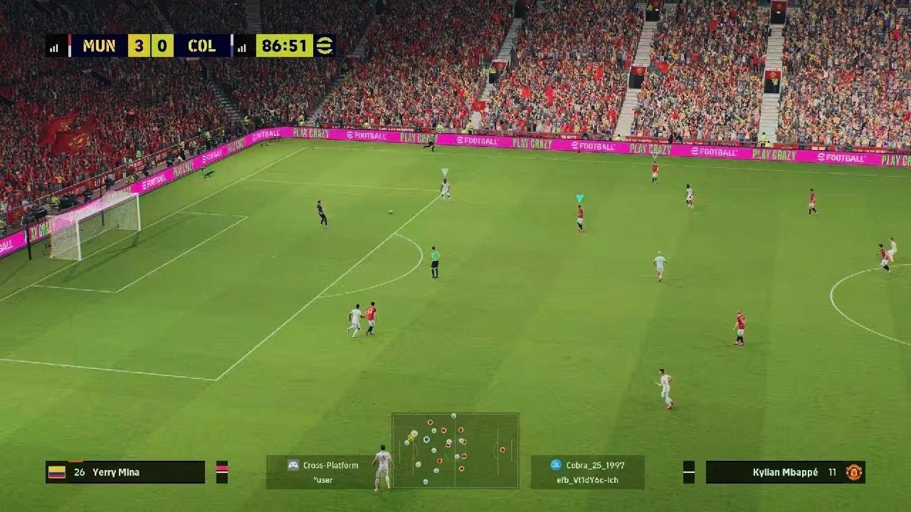 Losing 3-0 and passing between defense 