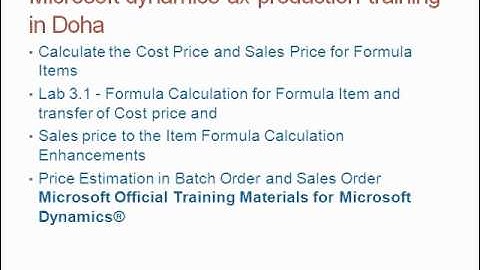 microsoft dynamics ax 2012 production training |live video training