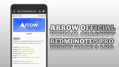 Arrow 10.0 Official OS For Xiaomi Redmi Note 5 Pro