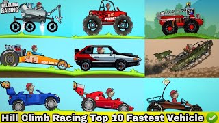 Top - 10 fastest Vehicle || Hill climb racing 🏁 game...#hillclimbracing #gameplay #topgames.... screenshot 3