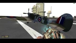 I attempt to fly a Spitfire V, in Gmod | When the Elephants Dance