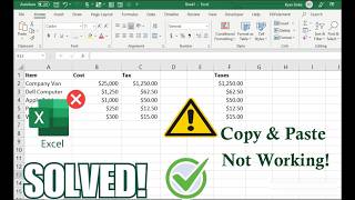 MS Excel Copy Paste Is Not Working Problem Try These Easy Fixes! | Excel Tech & Tricks