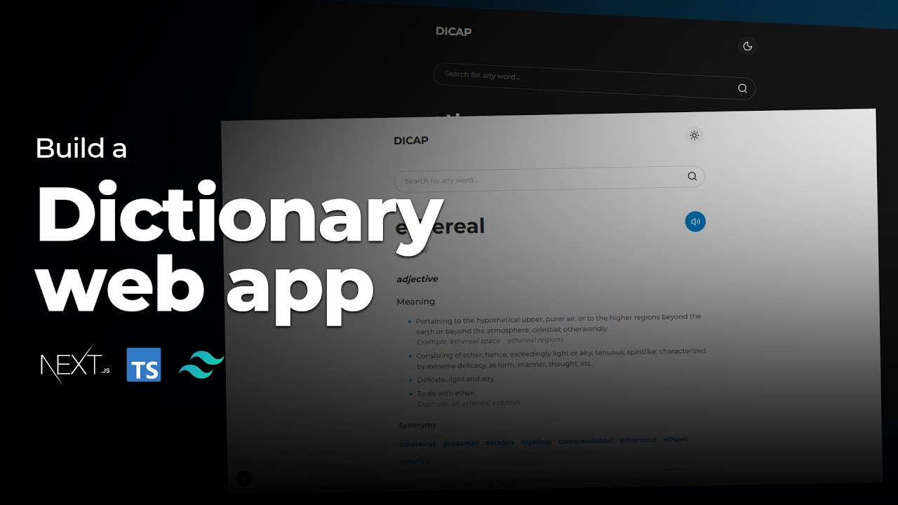 Build a dictionary web app with next.js, tailwindcss and typescript
