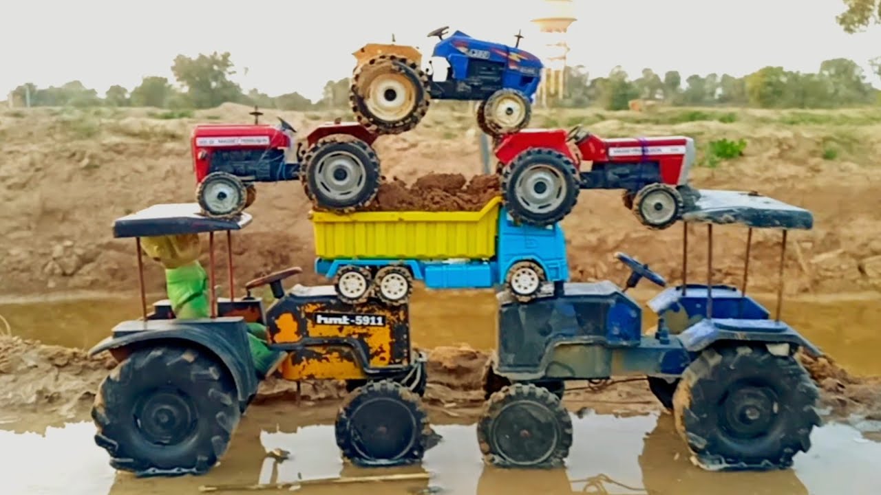 Mini Toys Video Tata Truck Tractors Dumper Gadi Cartoon JCB