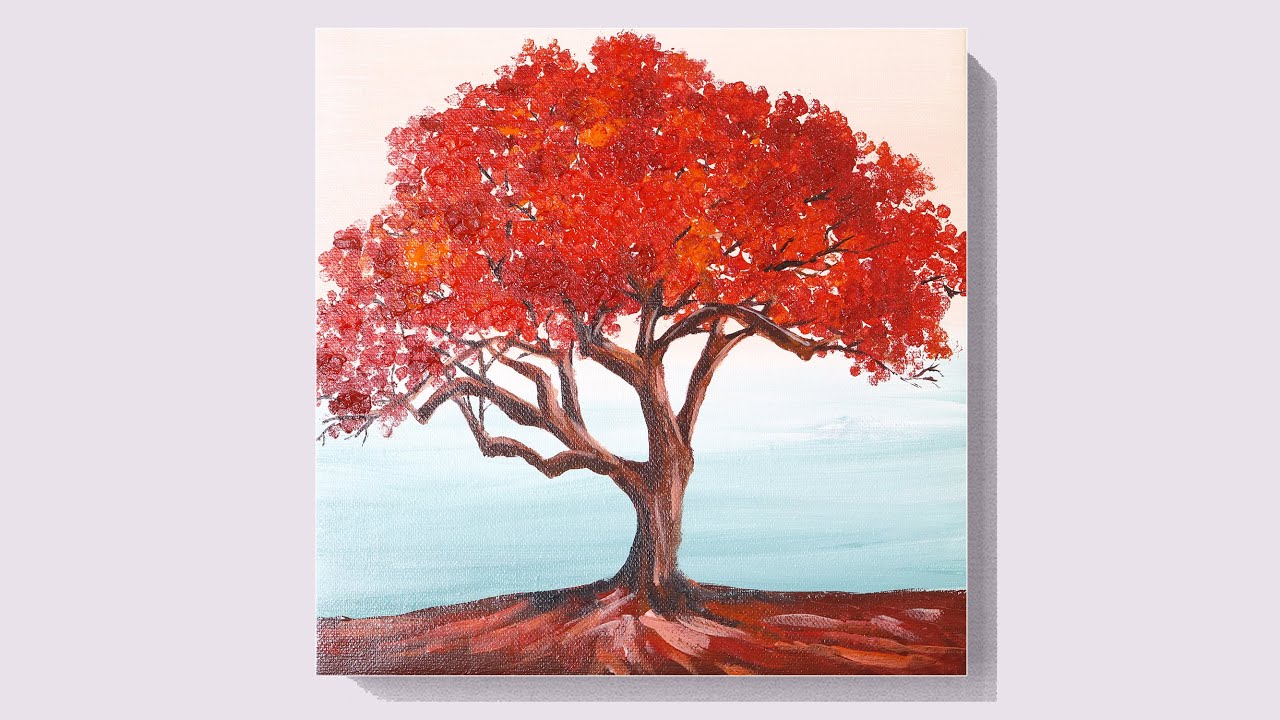 Beautiful Simple Tree Painting Ideas for Beginners, Easy Tree Painting –