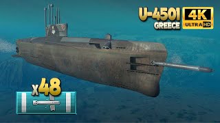 เรือดำน้ำ U-4501: ตอร์ปิโด 48 ลูกโดนหลังแนวข้าศึก - World of Warships