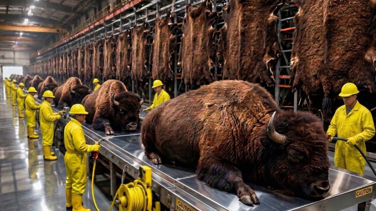 Inside the Modern Bison Leather Factory – From Raw Hide to Luxury Goods (Full Process)