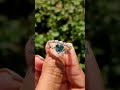 1.50 CT Cyan Blue Portuguese Cut Moissanite Engagement Ring With Half Eternity Wedding Band