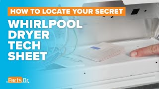 How to locate the Wiring Diagram Schematic Tech Sheet on your Whirlpool Maytag Amana Dryer